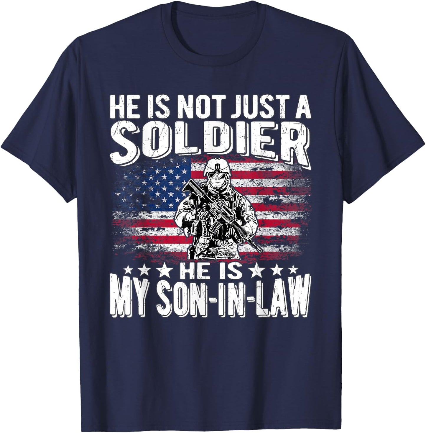 My Son-in-Law is A Soldier Proud Military Parent-in-Law Gift T-Shirt - T-Shirt | Navy
