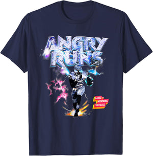 Angry Runs Good Morning Football Sport Lover Vintage Art T-Shirt - T-Shirt | Navy