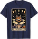 The Hermit Tarot Card Cat In a Box Mystic Funny Cat T-Shirt - T-Shirt | Navy