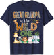 Great Grandpa Of The Wild One 1St Birthday Safari Zoo Jungle T-Shirt - T-Shirt | Navy