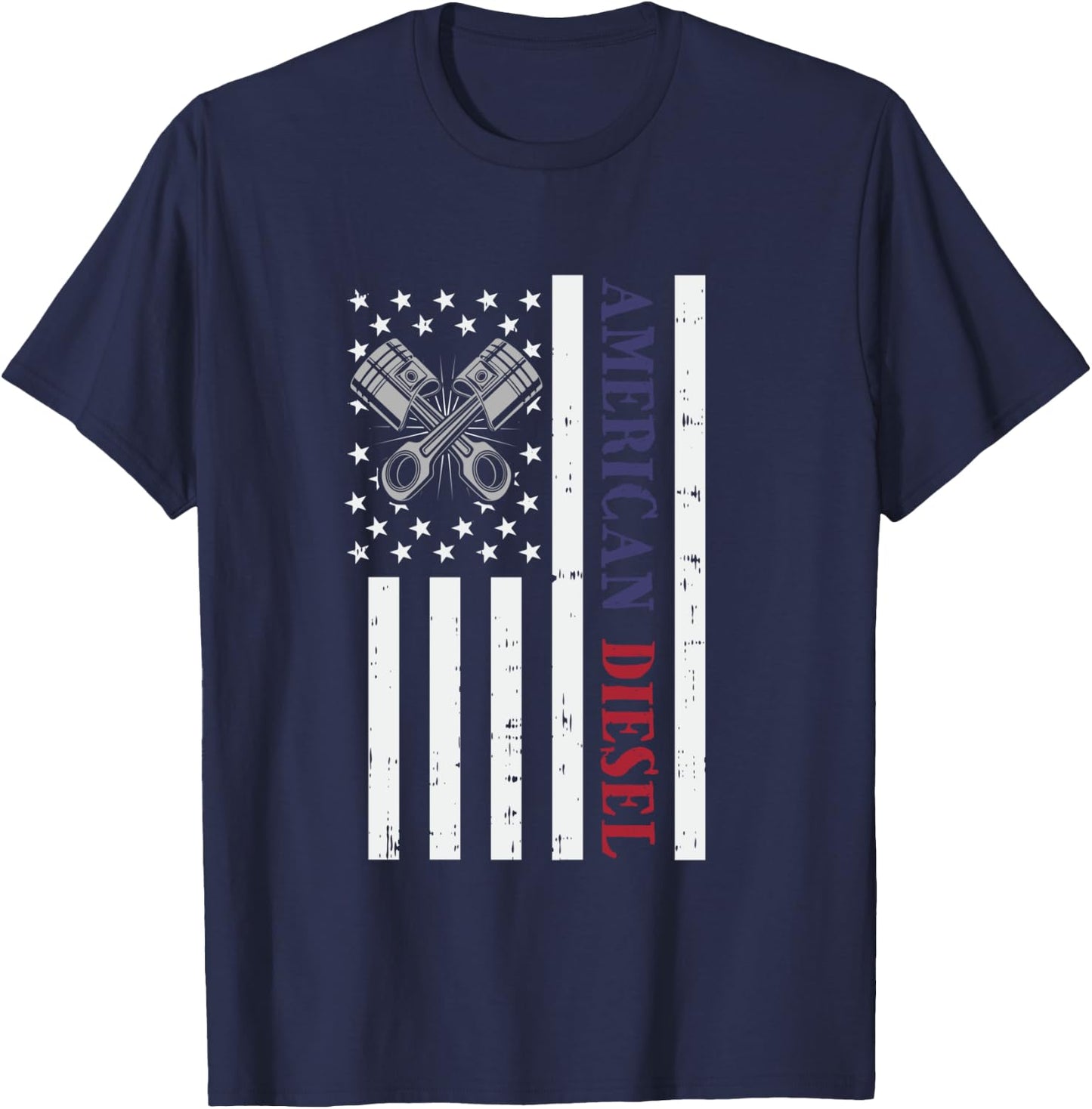 American Diesel Car Racing Motorsport Motocross Stock Car T-Shirt - T-Shirt | Navy