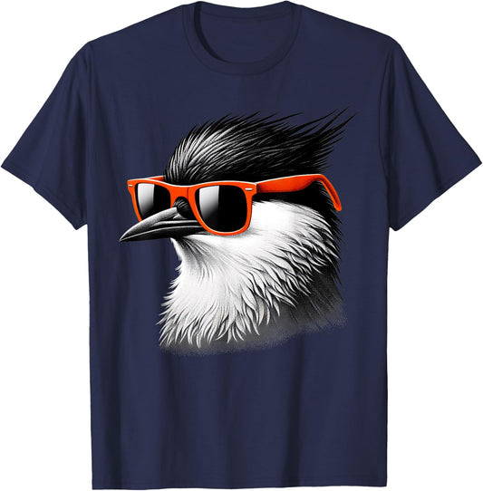 Cool Tern Bird Wearing Sunglasses Graphic Art T-Shirt - T-Shirt | Navy