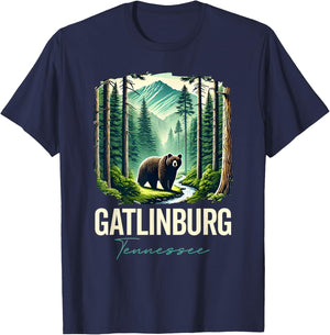 Gatlinburg Tennessee Bear, USA Outdoor Vintage Mountains, TN T-Shirt - T-Shirt | Navy