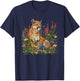 Mountain Lion Amidst Wildflowers T-Shirt - T-Shirt | Navy