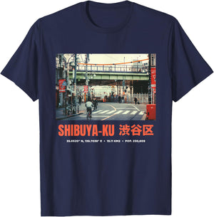 Japanese Tokyo Cyberpunk Art Streetwear Retro T-Shirt - T-Shirt | Navy
