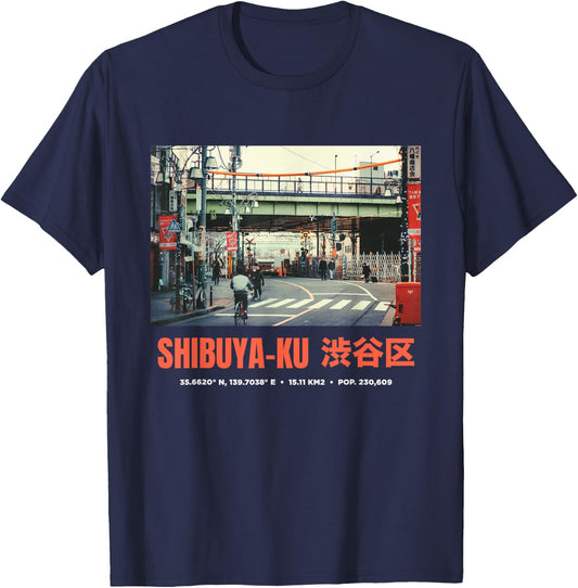Japanese Tokyo Cyberpunk Art Streetwear Retro T-Shirt - T-Shirt | Navy