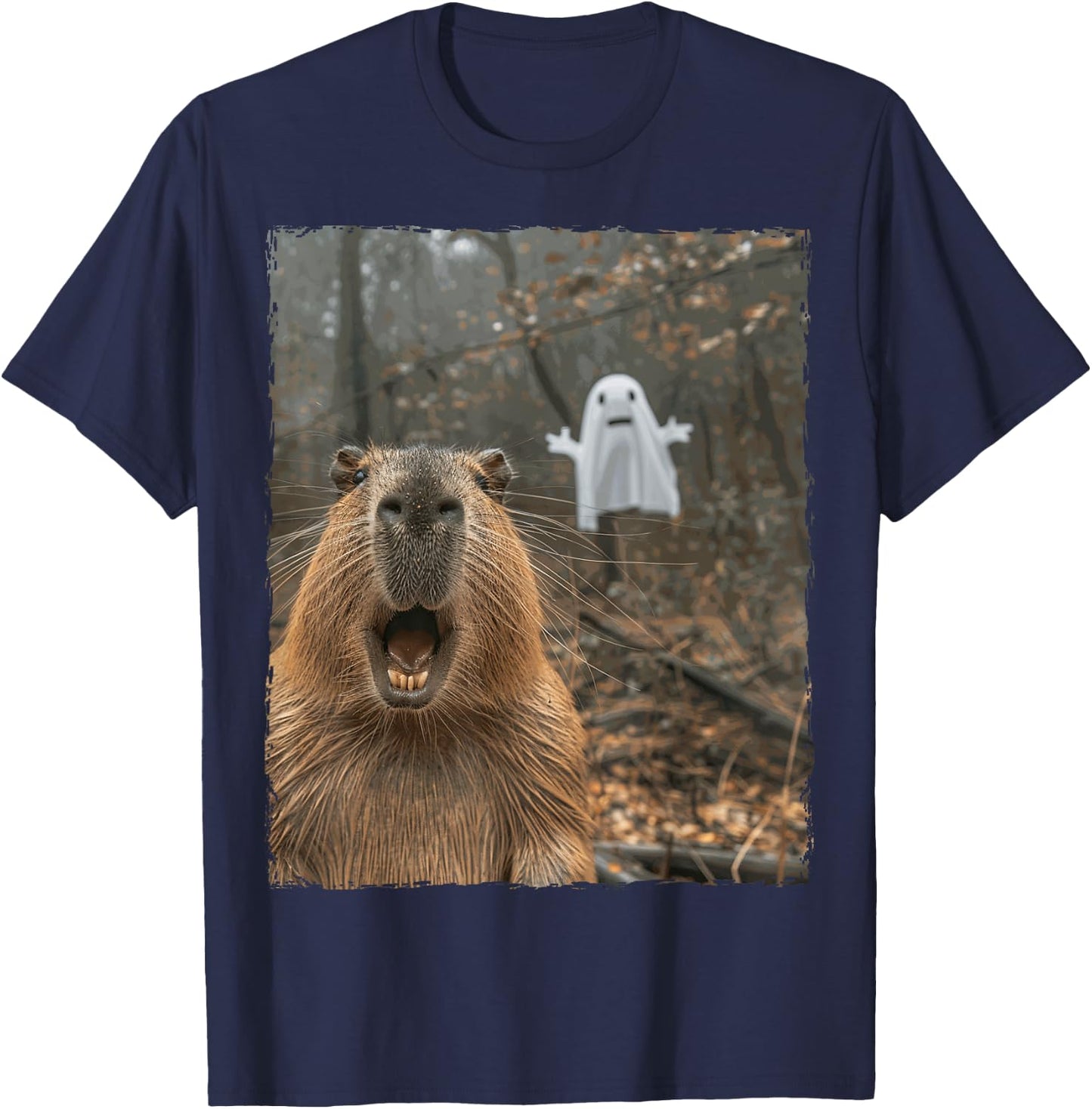 Funny Capybara Halloween T-Shirt - T-Shirt | Navy