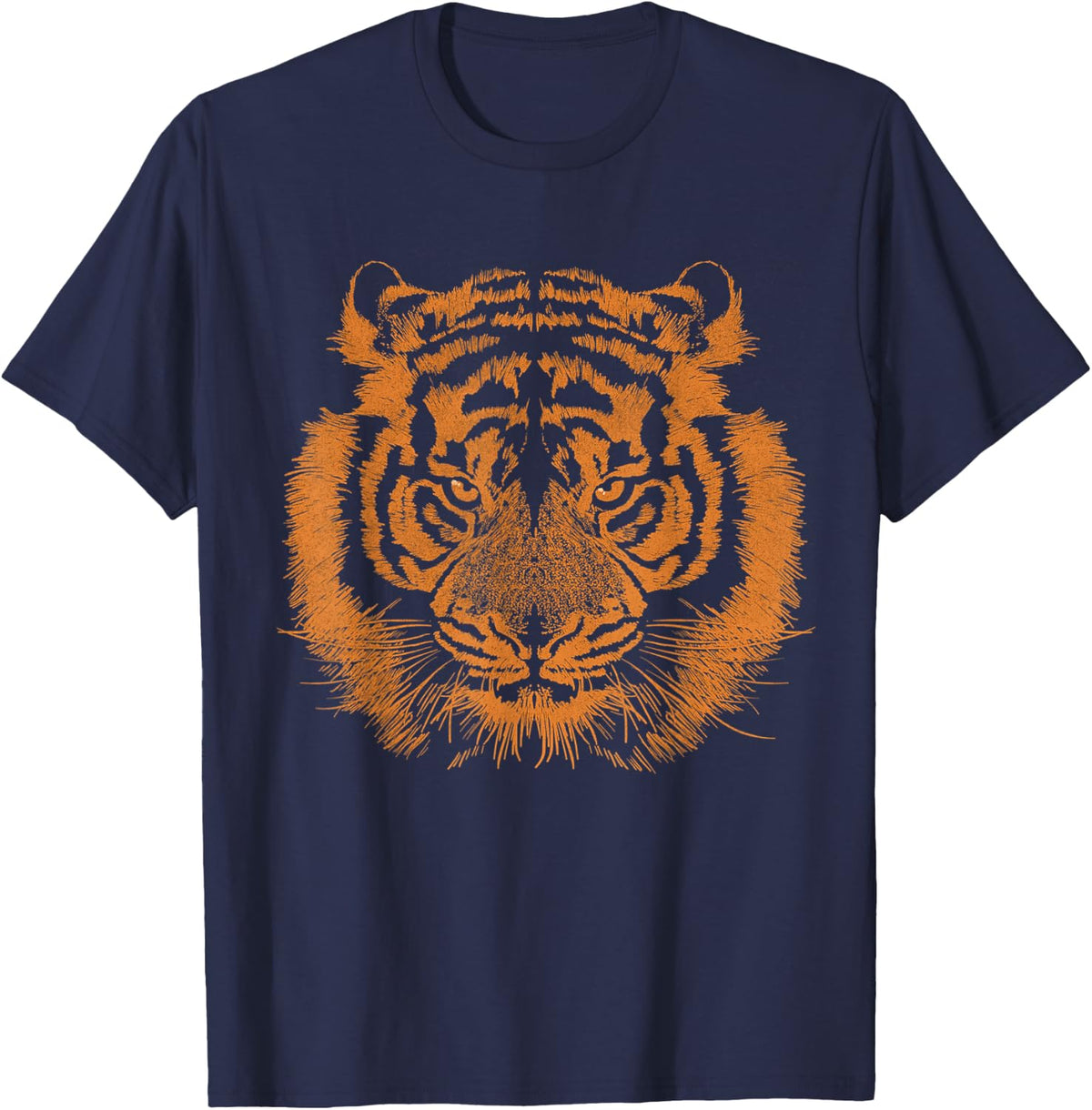 Vintage Tiger head Striped Women Animal cub lover T-Shirt - T-Shirt | Navy