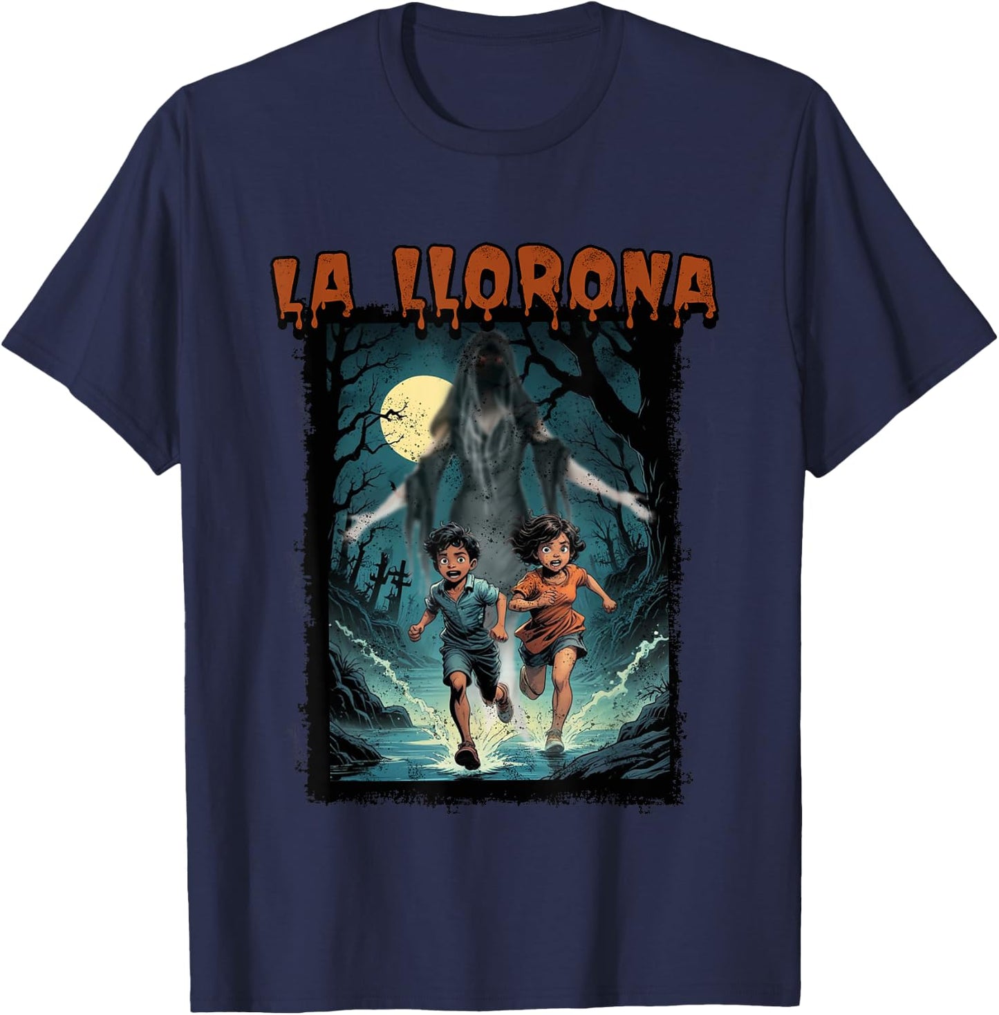 La llorona Mexican awesome Spanish halloween Dia de Muertos T-Shirt - T-Shirt | Navy