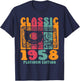 Born In 1958, Retro Mix Tape Platinum Edition 1958 Birthday T-Shirt - T-Shirt | Navy