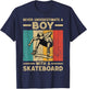 Never Underestimate A Boy With A Skateboard Skateboarding T-Shirt - T-Shirt | Navy