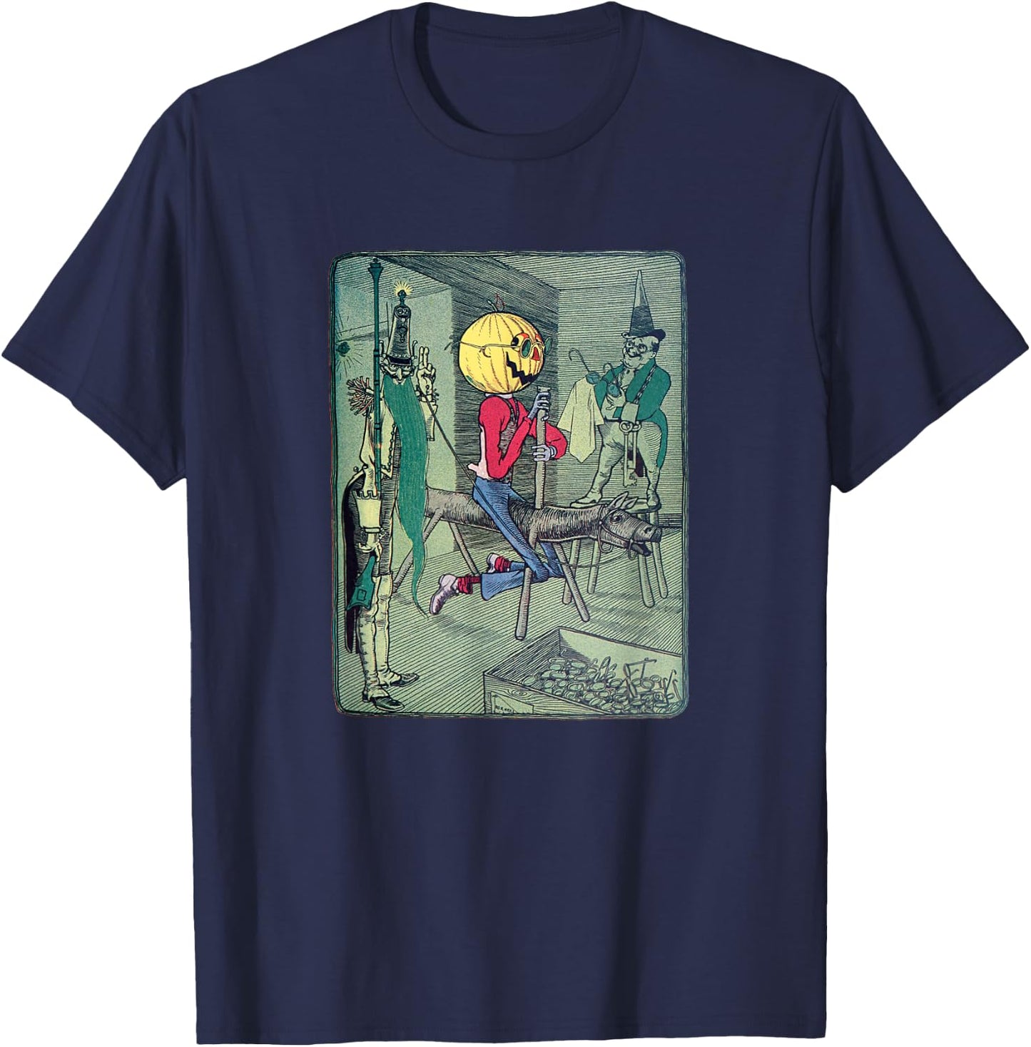 Jack Pumpkinhead & The Sawhorse Arrive in the Emerald City T-Shirt - T-Shirt | Navy