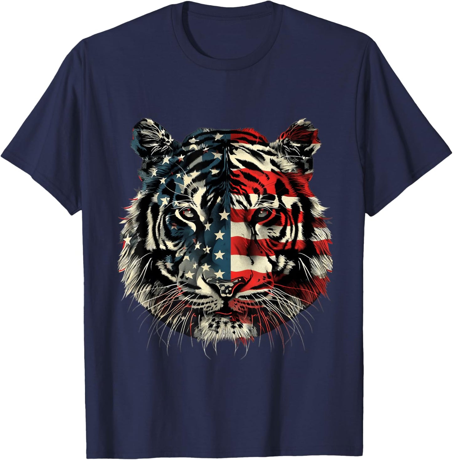Tiger American Flag T-Shirt - T-Shirt | Navy