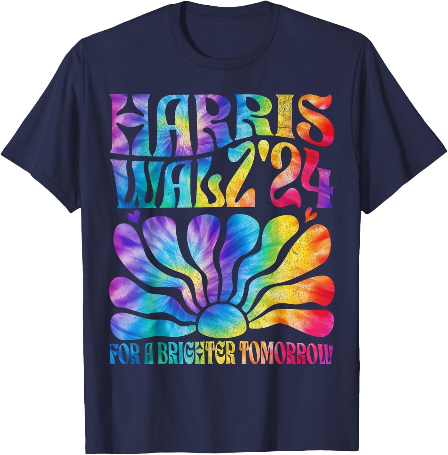 Tie dye Harris Waltz 2024 Election Kamala Harris Tim Waltz T-Shirt - T-Shirt | Navy