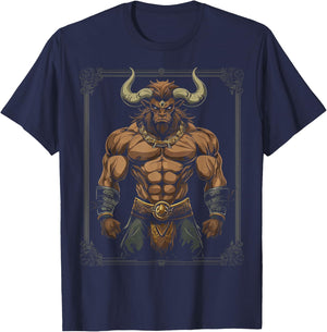 Minotaur Mythical Graphic Fantasy Art Minotaur T-Shirt - T-Shirt | Navy