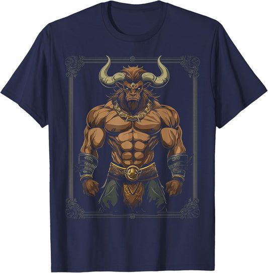 Minotaur Mythical Graphic Fantasy Art Minotaur T-Shirt - T-Shirt | Navy
