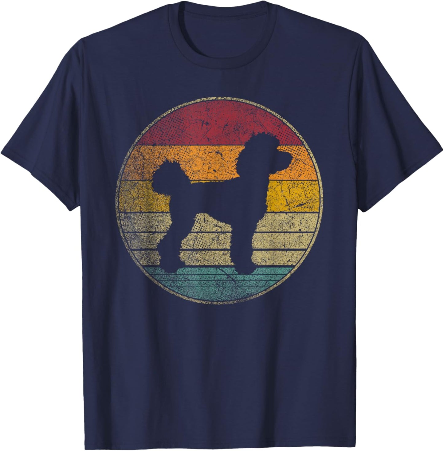 Poodle Dog - Vintage Funny Retro 70's 80's Men Women T-Shirt - T-Shirt | Navy