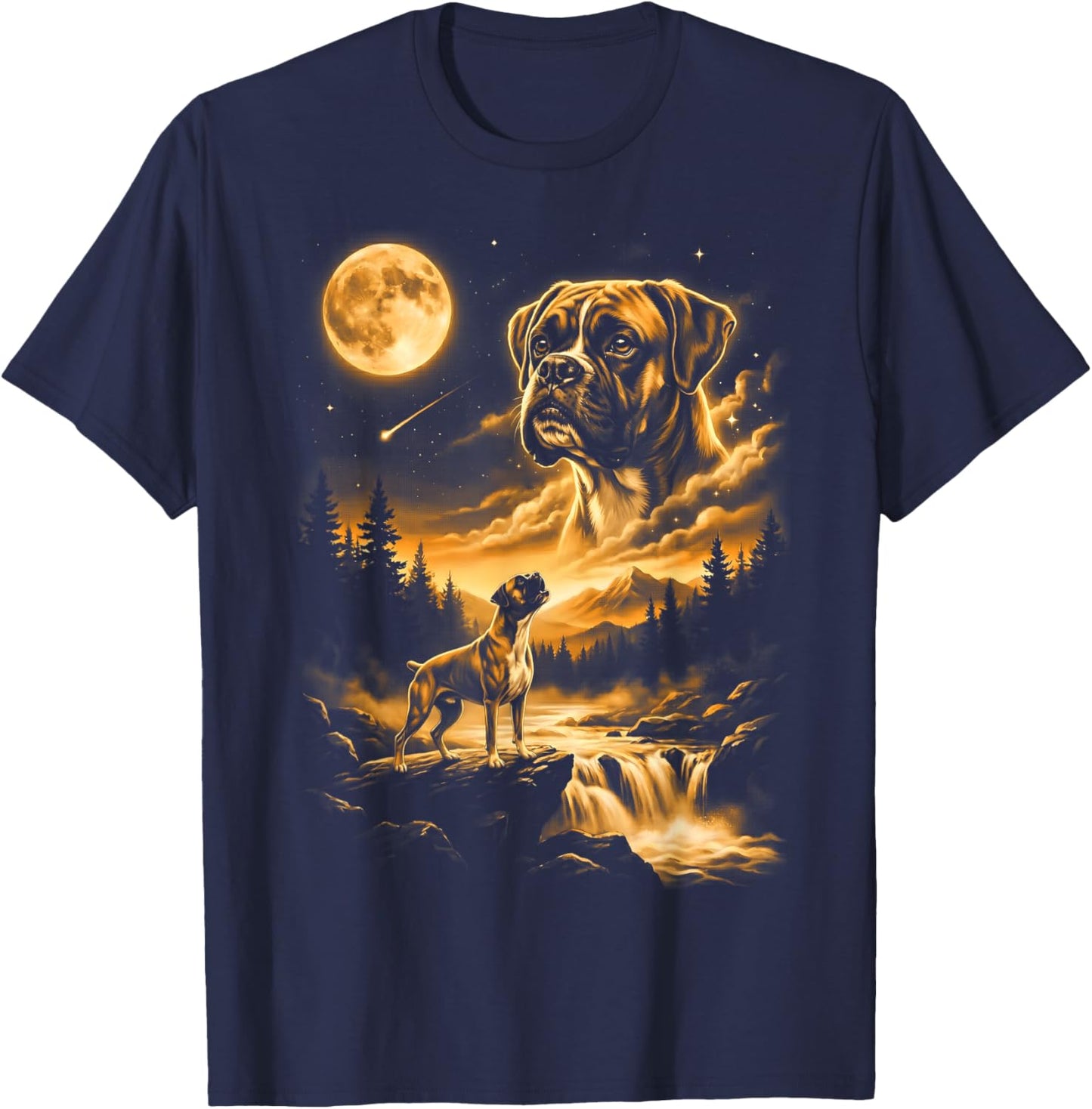 Boxer Howling to The Moon T-Shirt - T-Shirt | Navy