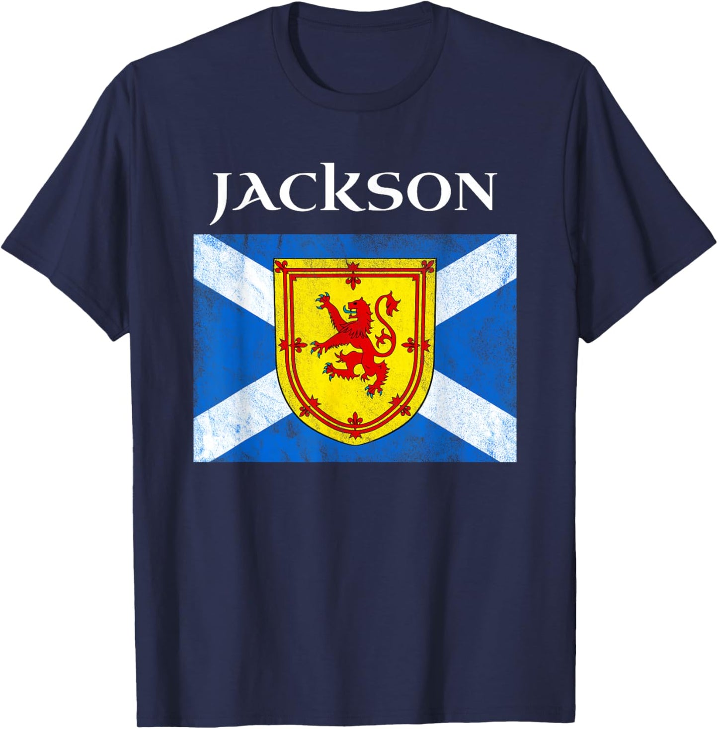 Jackson Scottish Clan Family Name Scotland Flag T-Shirt - T-Shirt | Navy