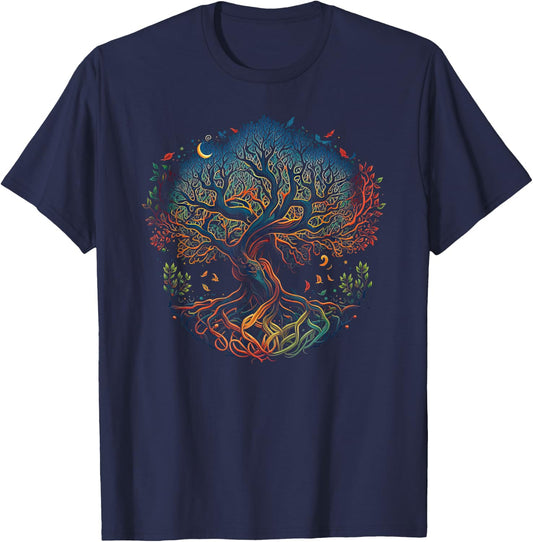Tree of Life Yggdrasil Viking Midgard Thor Walhalla T-Shirt - T-Shirt | Navy
