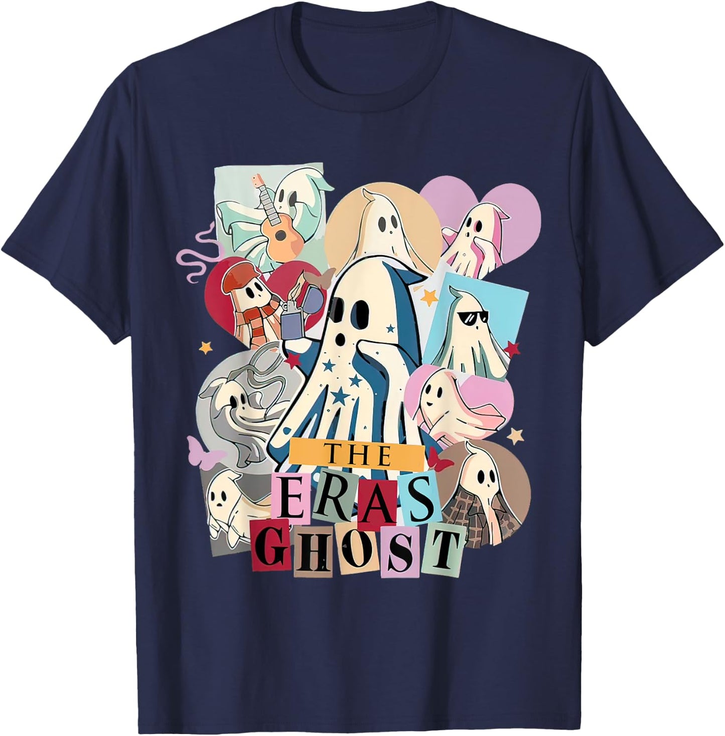 Halloween The Er@s Ghost Tour, Spooky Pumpkin Ghost T-Shirt - T-Shirt | Navy