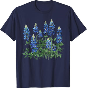 Bluebonnet In The Field T-Shirt - T-Shirt | Navy