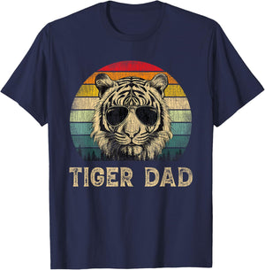 Vintage Tiger Dad Tiger Lovers Daddy Father's Day T-Shirt - T-Shirt | Navy