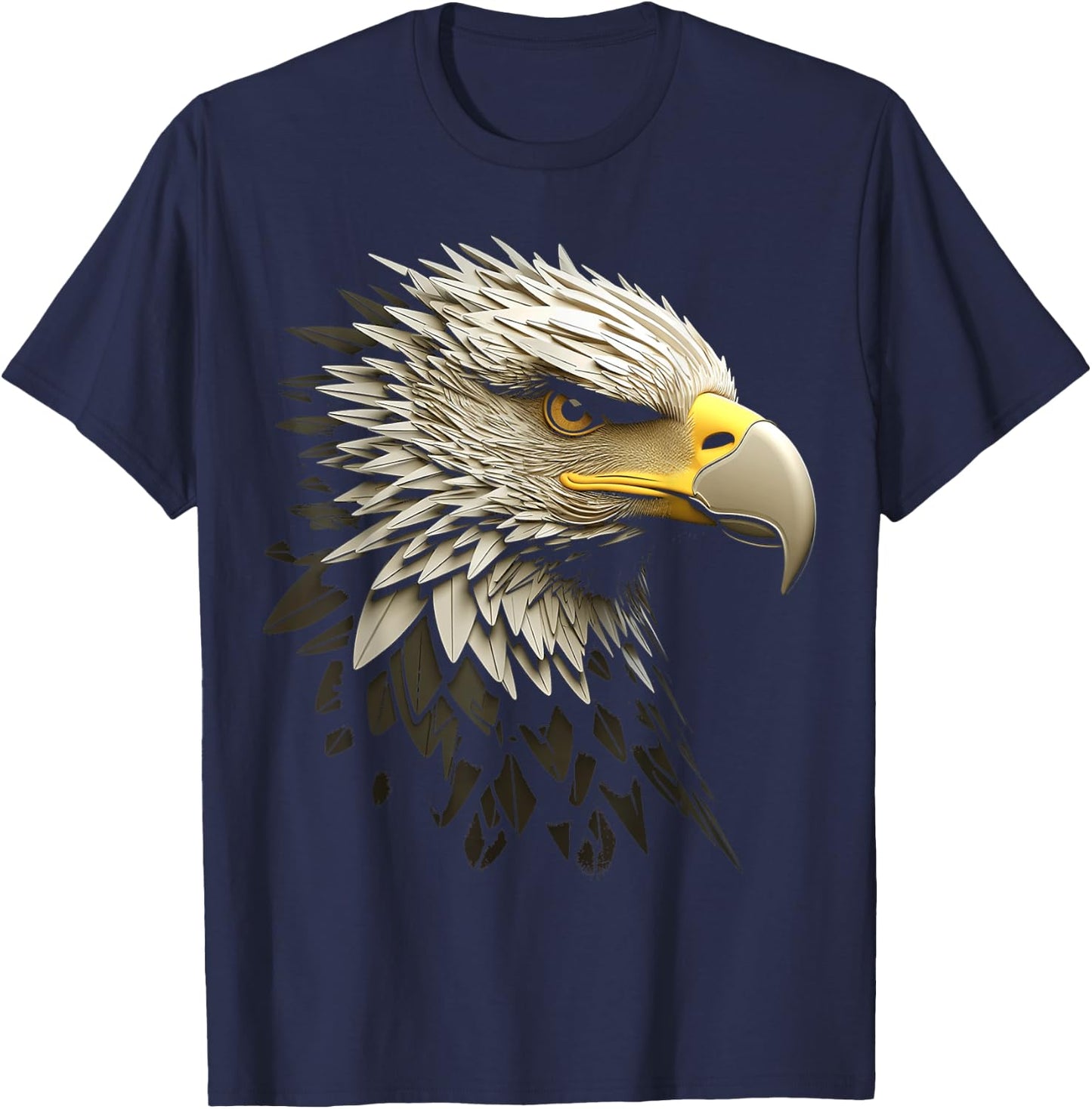 Eagle Portrait Animal Graphic Art Eagle T-Shirt - T-Shirt | Navy