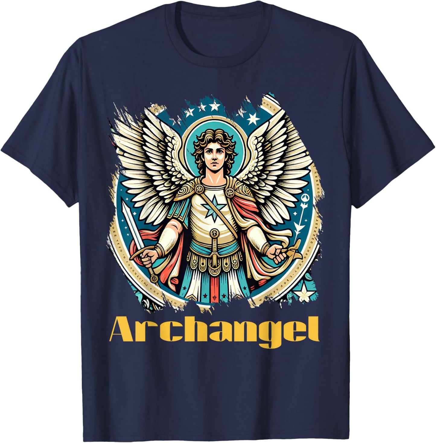 Archangel Costume Saint Michael Christian Angel Saint Patron T-Shirt - T-Shirt | Navy