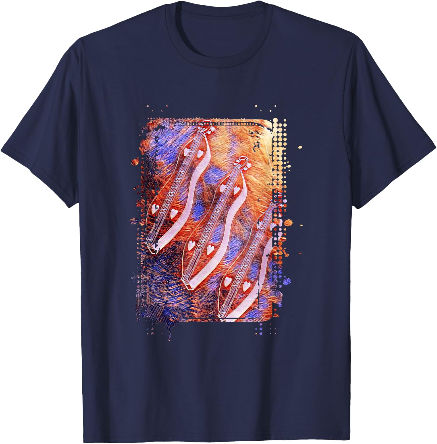 Colorful Dulcimer T-Shirt - T-Shirt | Navy
