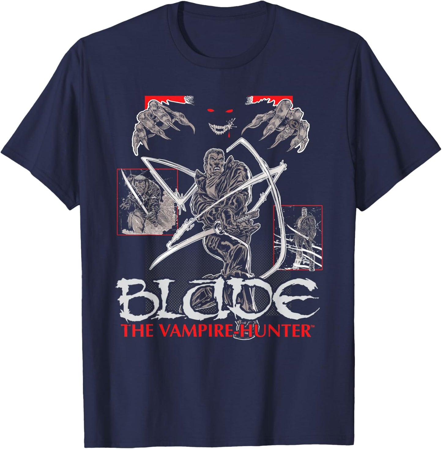 Marvel Blade The Vampire Hunter 90s Comics T-Shirt - T-Shirt | Navy