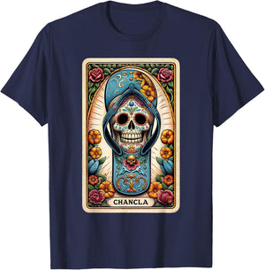 La Chancla Flip Flop Card Funny Mexican Mom Tarot Card T-Shirt - T-Shirt | Navy