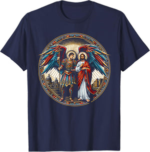 Archangel Gabriel Catholic Christianity Guardian Angel T-Shirt - T-Shirt | Navy