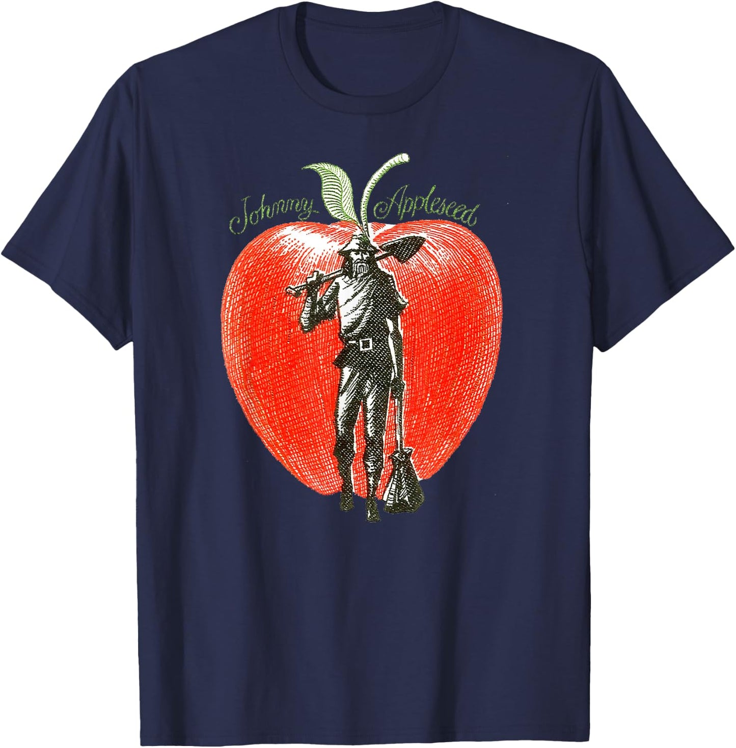 Retro Art Johnny Appleseed T-Shirt - T-Shirt | Navy