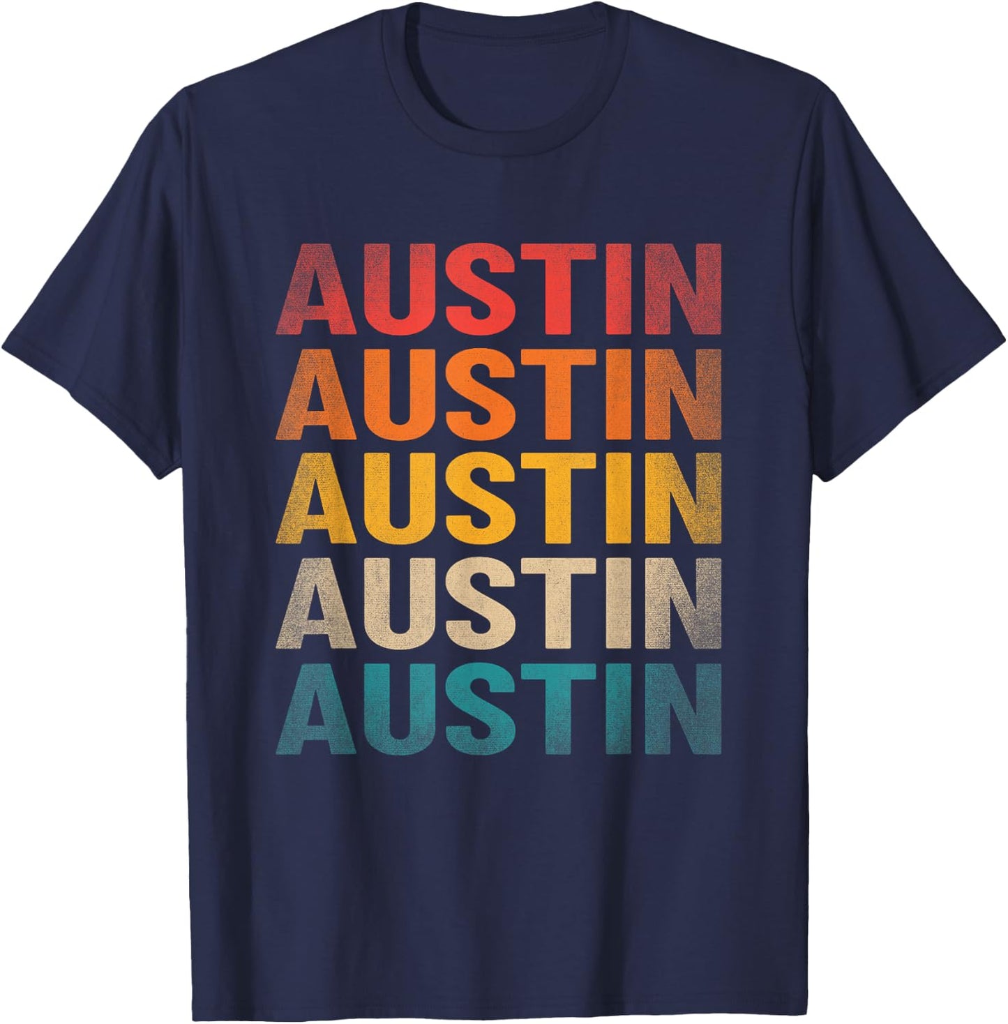 Austin First Name Shirt Vintage Austin Name T-Shirt - T-Shirt | Navy