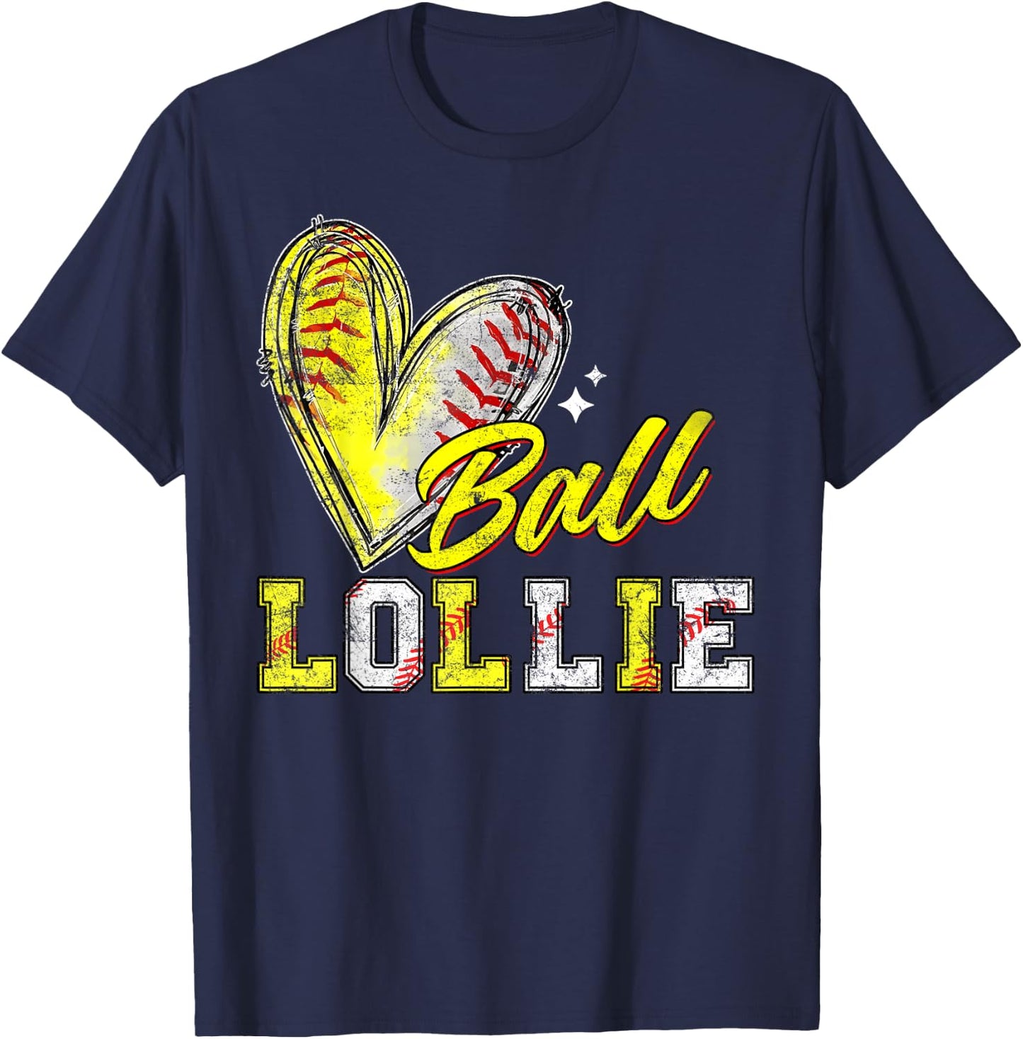 Funny Ball Lollie Softball Baseball Lollie T-Shirt - T-Shirt | Navy