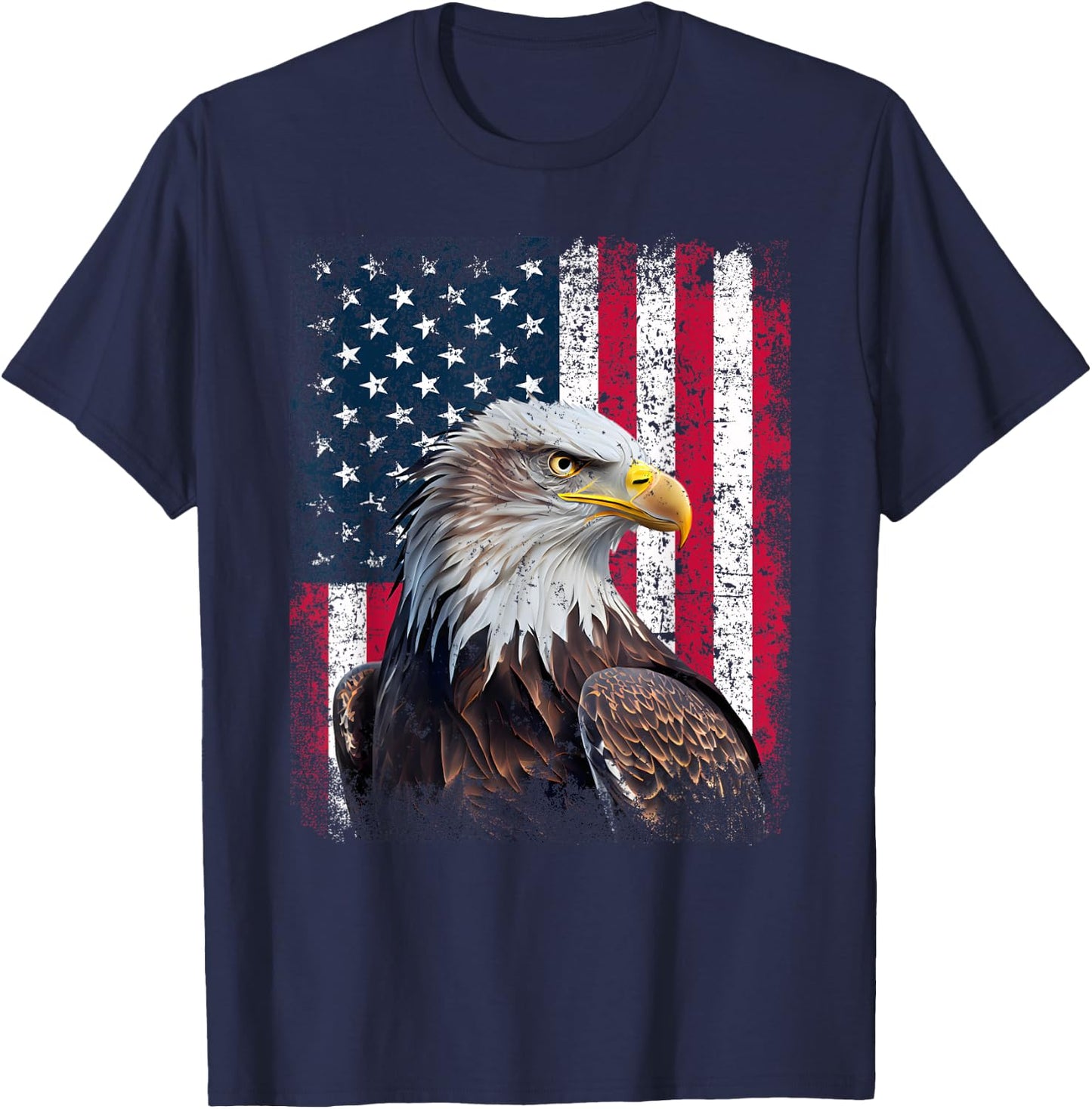 Patriotic Eagle 4th Of July USA American Flag T-Shirt - T-Shirt | Navy