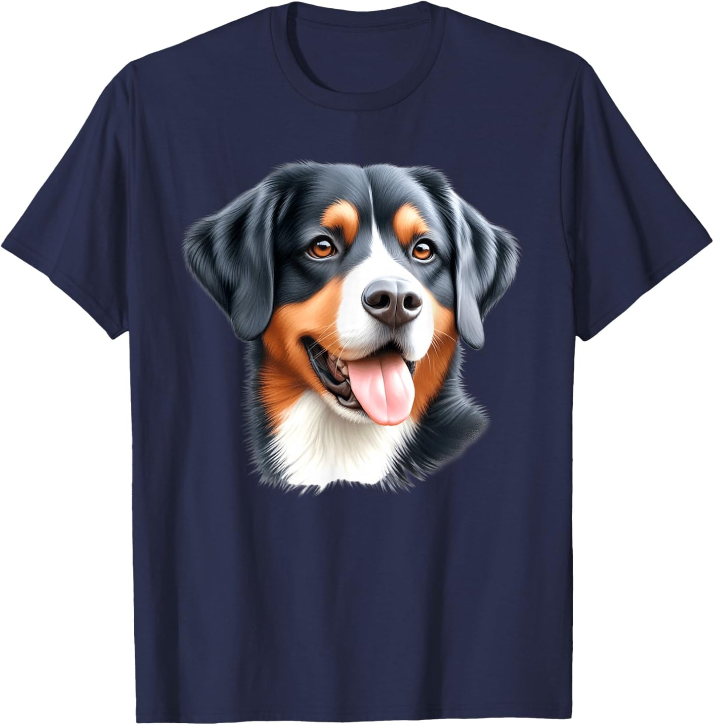 Entlebucher Mountain Dog Portrait T-Shirt - T-Shirt | Navy