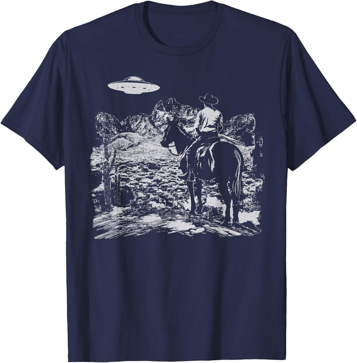 Cowboy UFO Howdy Partner Cowgirl Western Country T-Shirt - T-Shirt | Navy