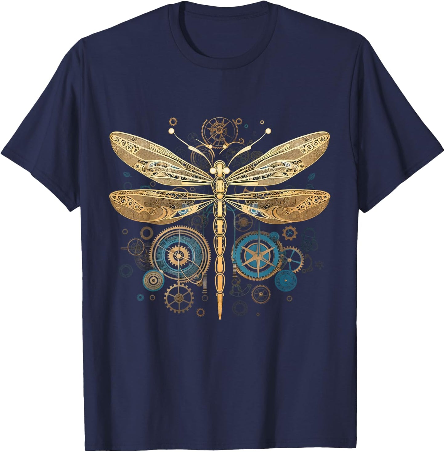 Dragonfly Steam Punk Insect Art Engineer Steampunk Dragonfly T-Shirt - T-Shirt | Navy