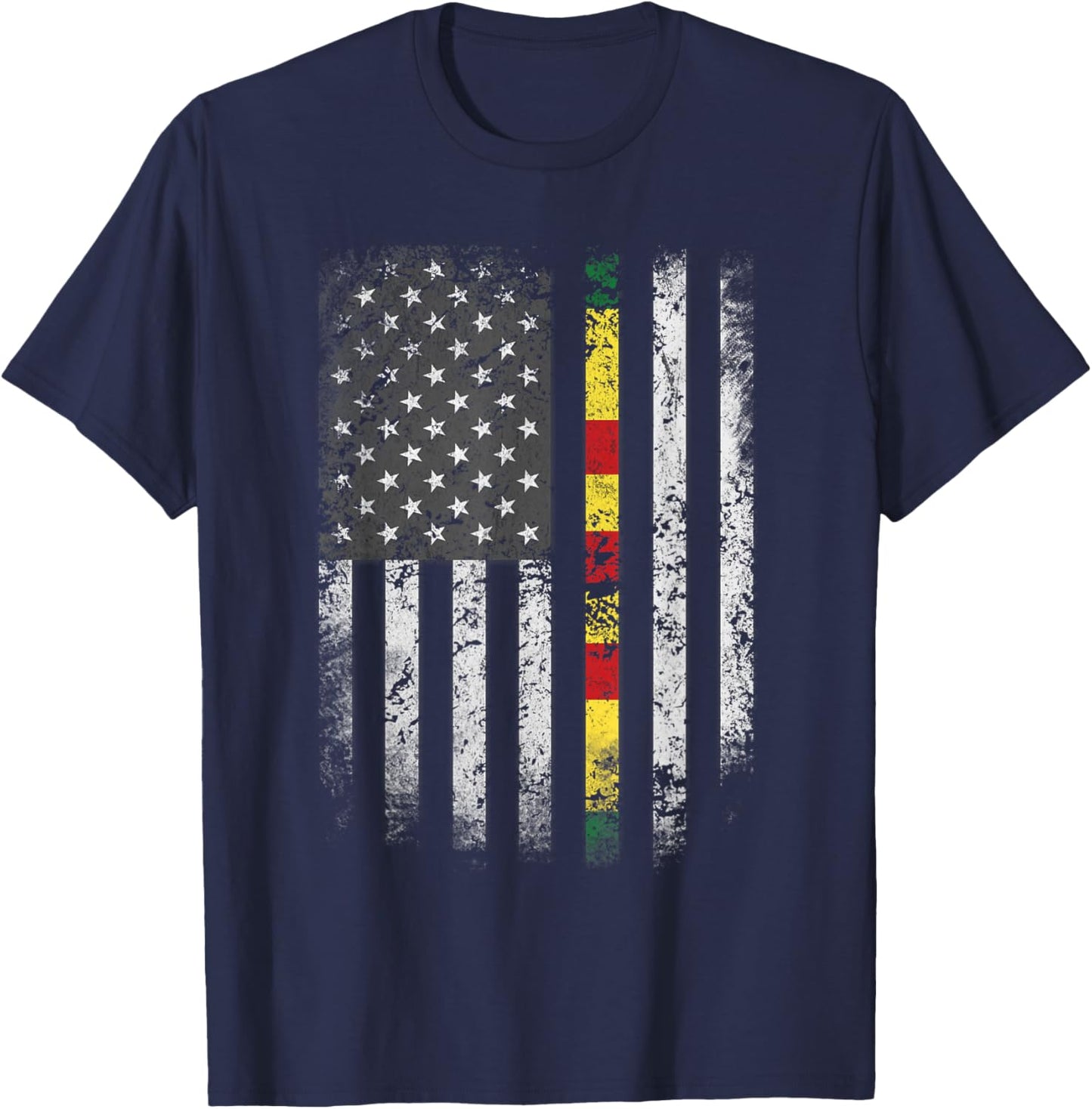 Proud Vietnam Veteran Shirt US Flag Ribbon Father Gift T-Shirt - T-Shirt | Navy