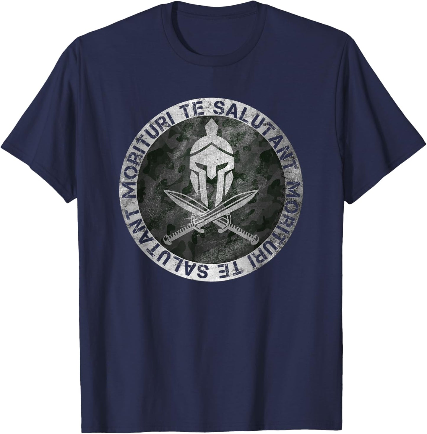 Vintage Roman Gladiator Helmet Warrior Arena Gym Gift T-Shirt - T-Shirt | Navy