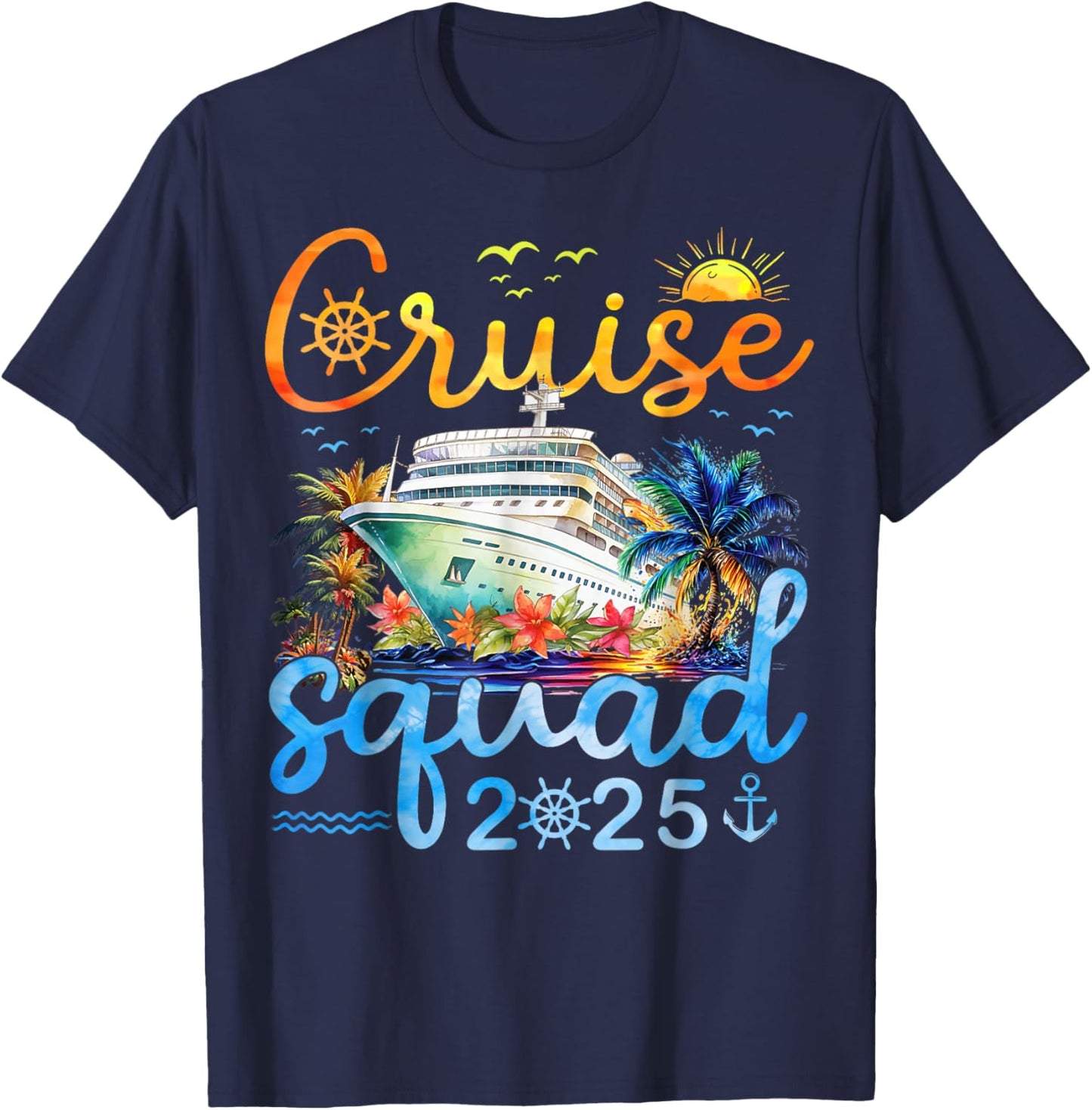 Cruise Squad 2025 Family Group Matching Cruising Vacation T-Shirt - T-Shirt | Navy