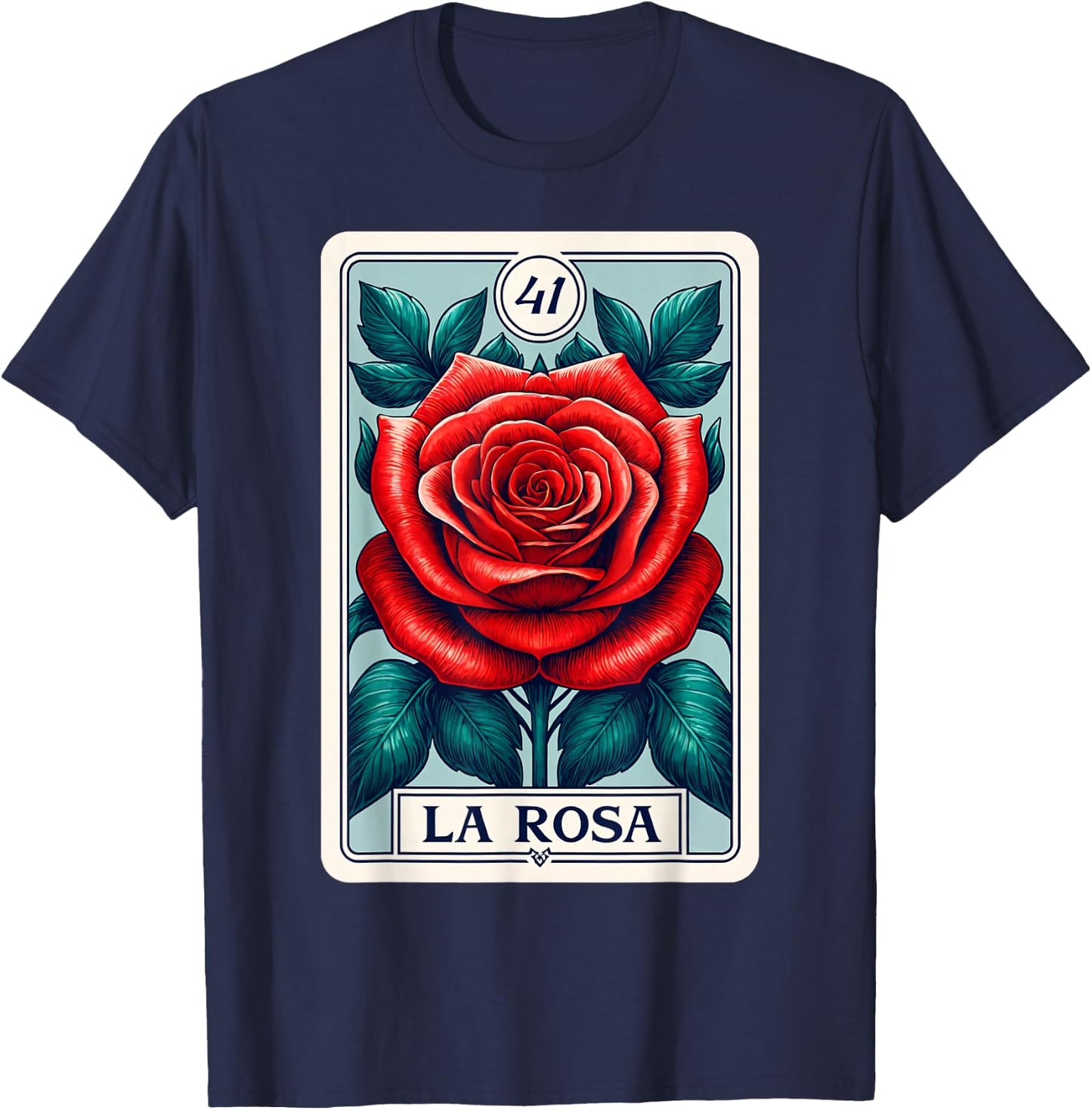 Rosa Mexican Lottery Bingo Game Roses T-Shirt - T-Shirt | Navy
