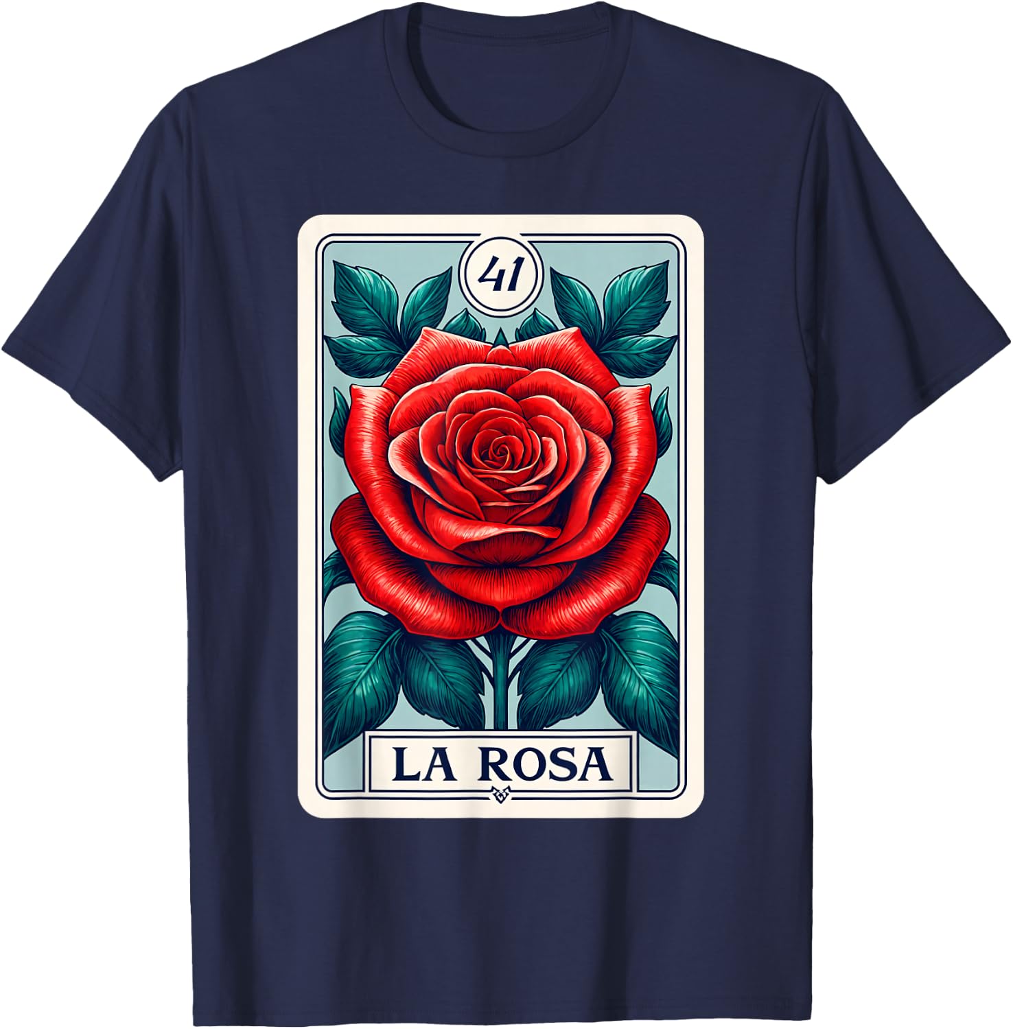 Rosa Mexican Lottery Bingo Game Roses T-Shirt - T-Shirt | Navy