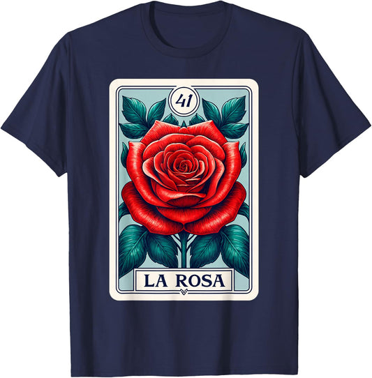Rosa Mexican Lottery Bingo Game Roses T-Shirt - T-Shirt | Navy