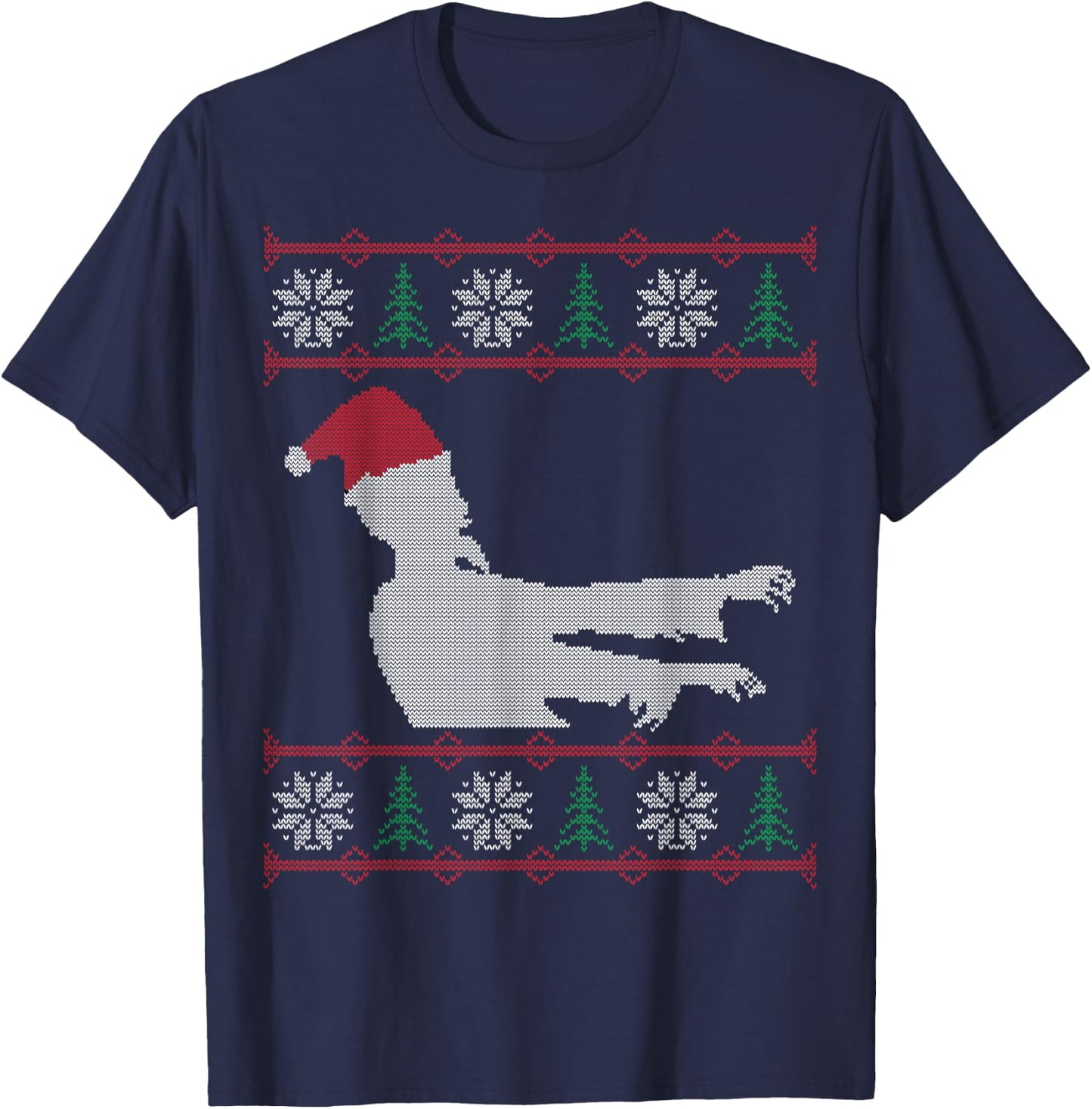 Zombie Santa Ugly Christmas T-Shirt - T-Shirt | Navy
