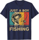 Funny Vintage Fishing Jokes Boys Fisherman Bass Fish T-Shirt - T-Shirt | Navy