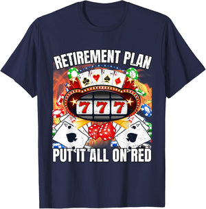 Retirement Put It On Red Funny Casino Gambling Meme T-Shirt - T-Shirt | Navy