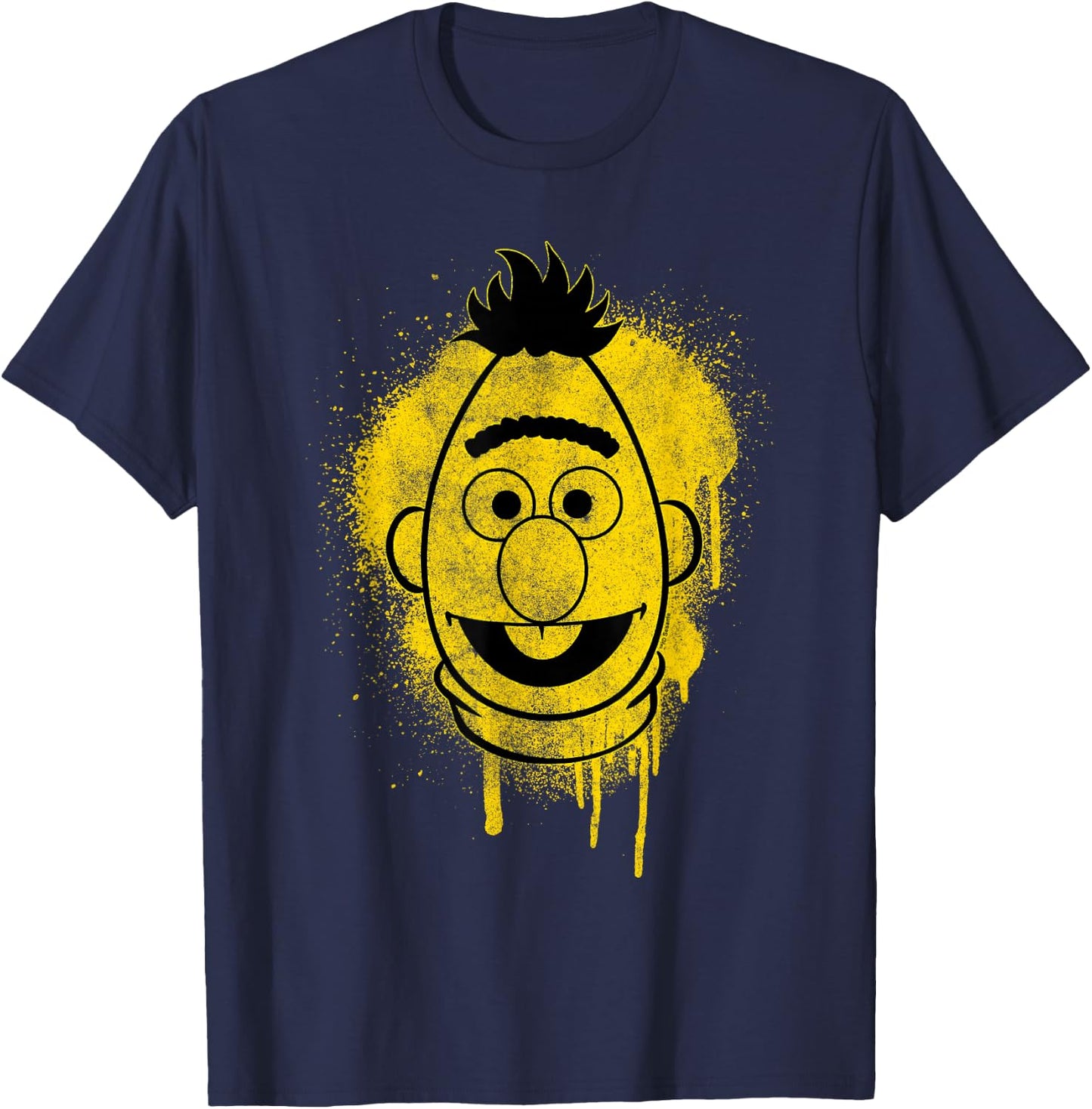 Sesame Street Bert Graffiti Spray Face Halloween Costume T-Shirt - T-Shirt | Navy